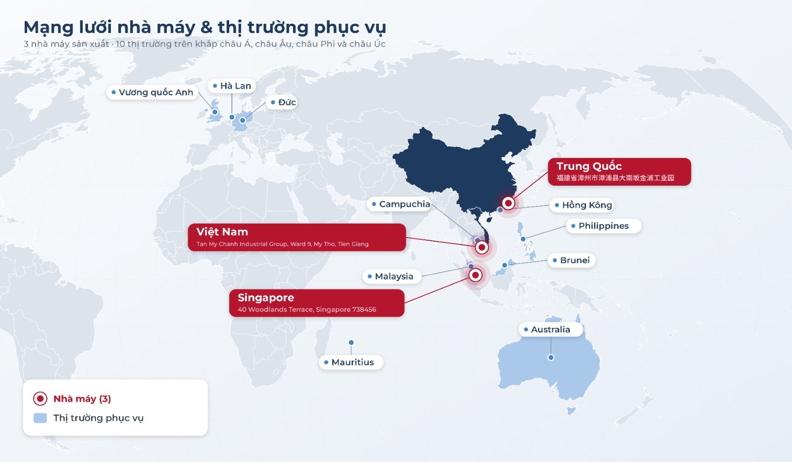 Bản đị nhà máy và thị trường của Li Chuan