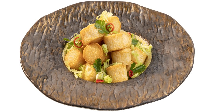 Chả cá mô phỏng sò điệp chiên